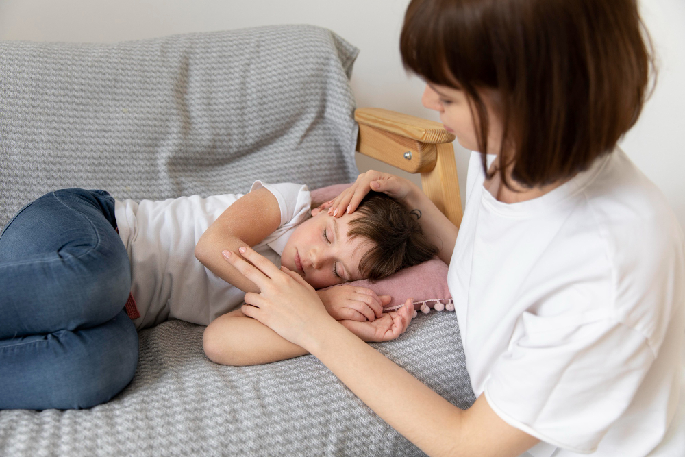 Patient entspannt nach Beschneidung – Stressbewältigung und Heilungsförderung durch Ruhe und mentale Balance