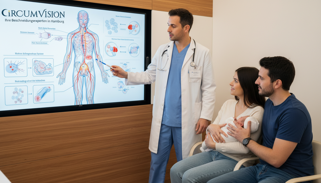 Arzt erklärt Eltern die neurobiologischen Heilungsprozesse nach Beschneidung – Nervensystem und Schmerzverarbeitung