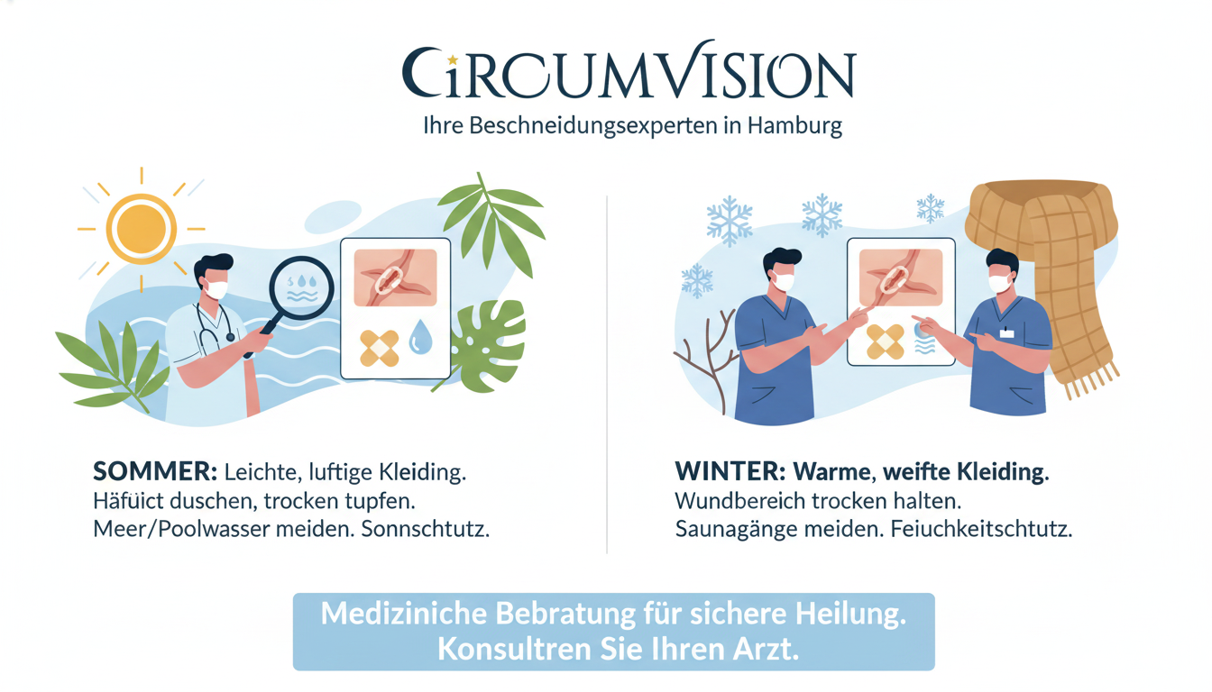 Beschneidung im Winter oder Sommer mit medizinischer Beratung zur sicheren Heilung